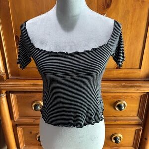 Caution to the Wind Off the Shoulder Crop Top, Sz S
